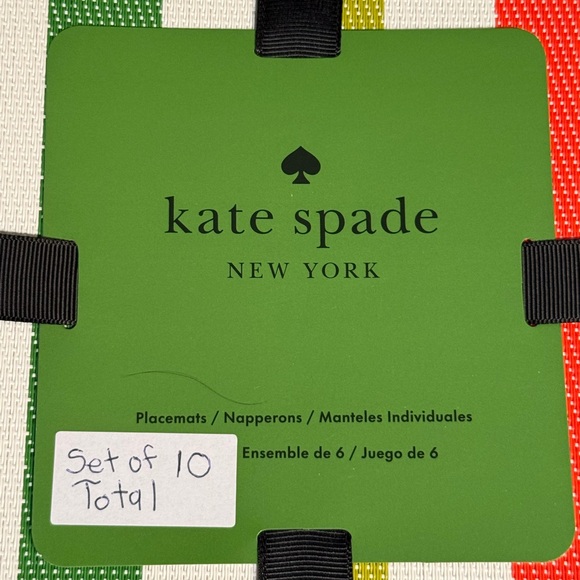 Kate Spade NWT Classic Kate Set of 10 
Multicolor Striped Placemats - Picture 3 of 4